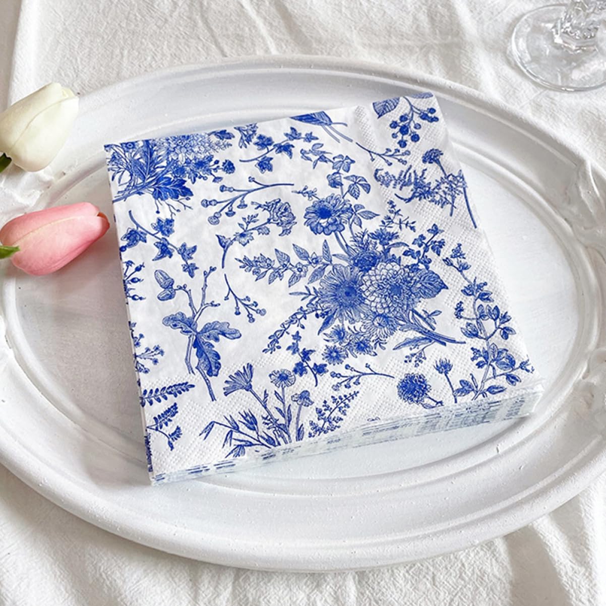 Blaue Papierservietten 100 Stück aus Papier für Partys
