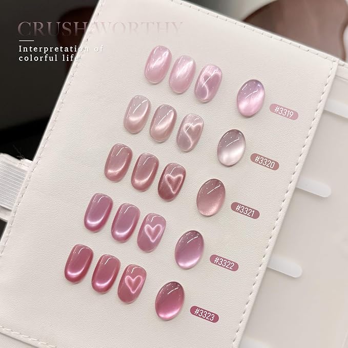 Set de Esmalte de Uñas Gel Cat Eye Rosa con Iman 6 Colores miniatura 5