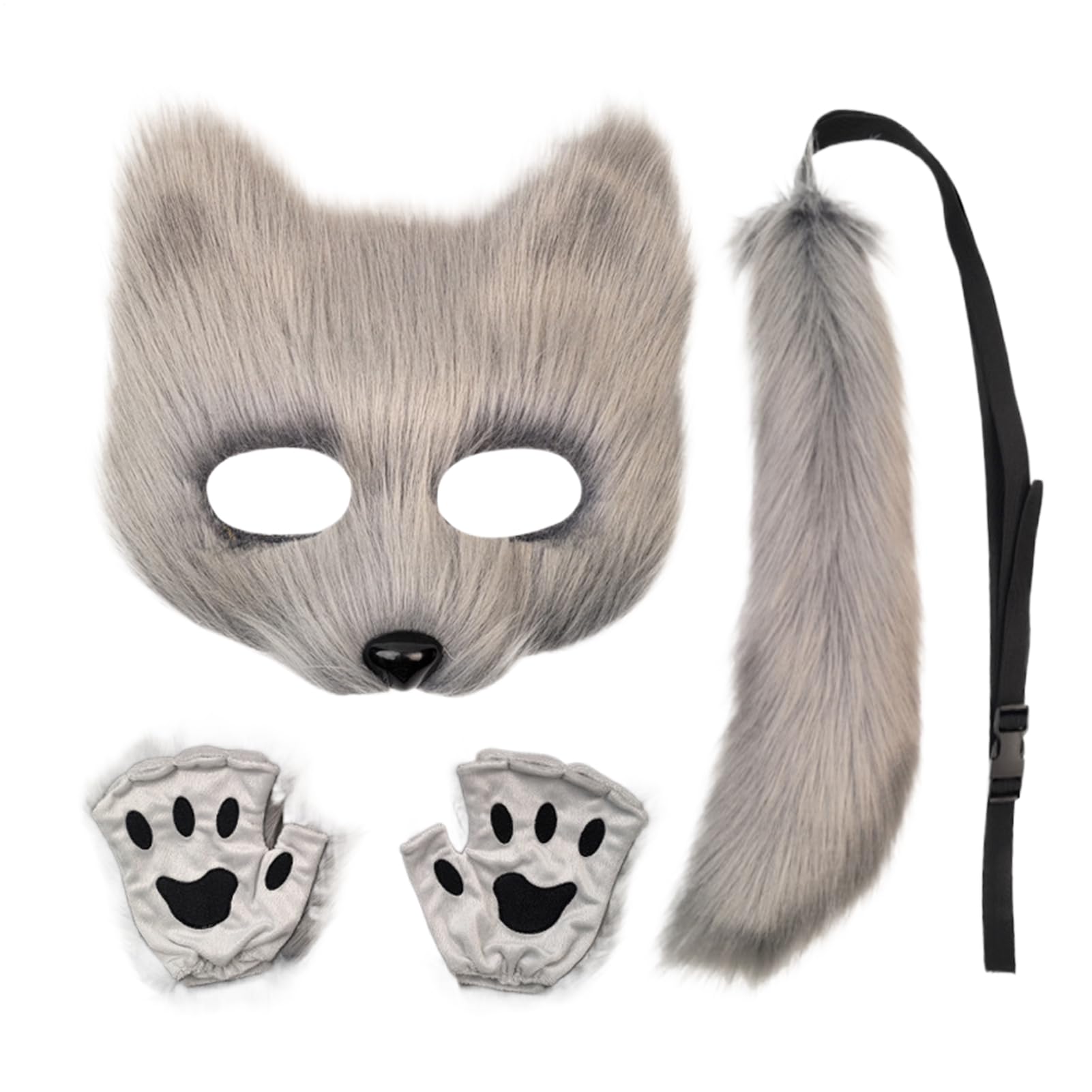 Masque de renard et queue avec fixations ajustables pour femmes