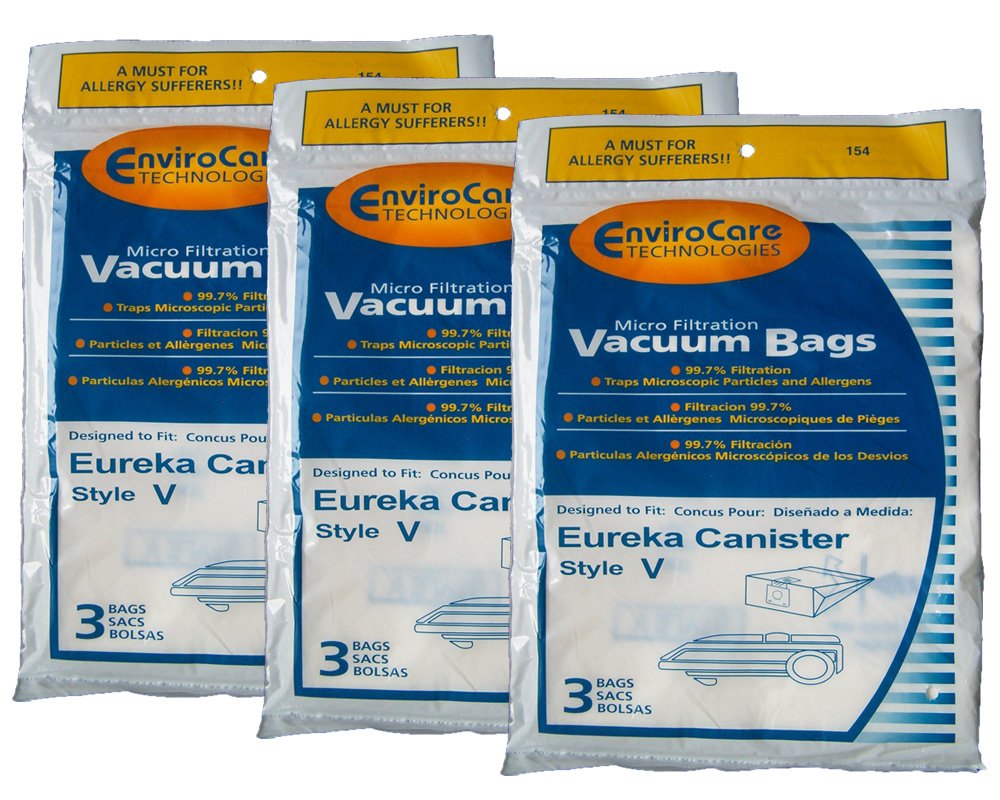 EnviroCare Replacement Micro Filtration Vacuum Cleaner Dust Bags made to fit Eureka Style V Canisters 9 Pack