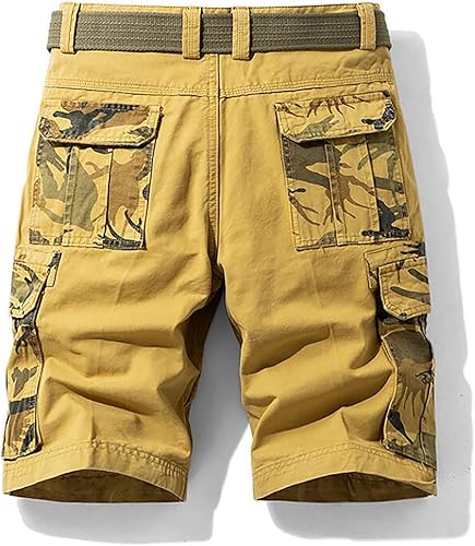 Miniatura 4 de Alalaso Pantalones cortos cargo para hombre, ajuste regular, ligeros, antidesgarros, casuales, tácticos, para exteriores, con múltiples bolsillos
