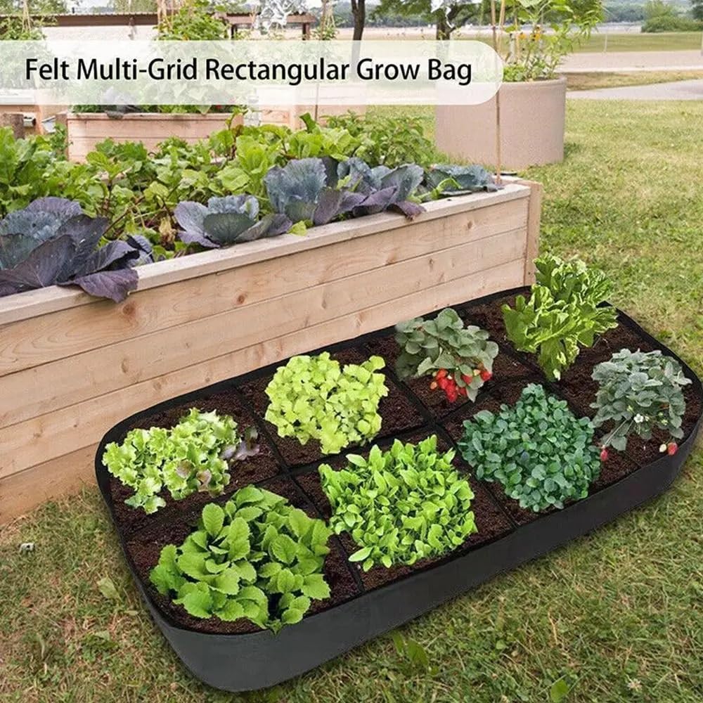 Hochbeet Pflanzsack Multi-Grid-Filz-Rechteck-Wachstumstasche