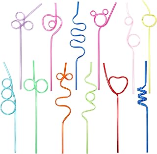36 Pcs Crazy Straws, Colorful Funny Straws for Kids Reusable Silly Straws for Kids, Great for Parties and Birthday Party