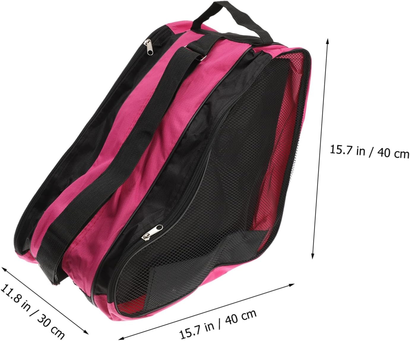 Thickened Skate Pouch with Handle Lightweight Outdoor Roller Ice Skates Storage Bag for Travel and Organization in Pink