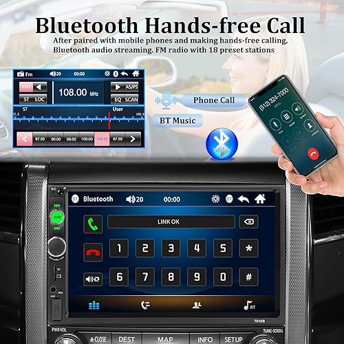 Miniatura 2 de Radio estéreo de coche doble DIN Bluetooth para automóvil 7 pulgadas reproductor MP5 para automóvil pantalla táctil HD radio FM receptor de audio