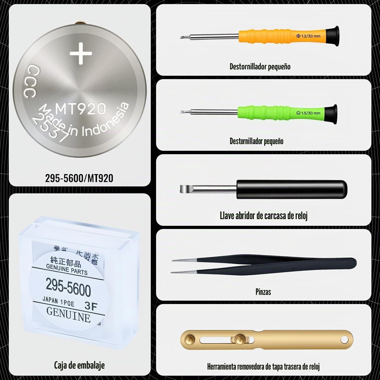 Batería de reloj 295-5600 compatible con la serie Citizen Eco-Drive modelo 295-5600/MT920 Adecuado para modelos ​C650, E810, E811, 7821, B620 condensador sellado Batería recargable