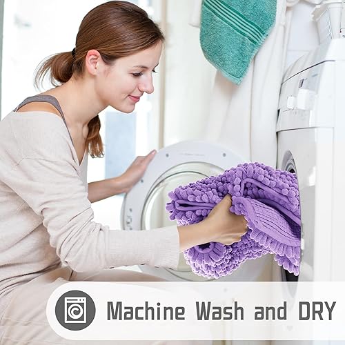 Miniatura 74 de Yimobra - Tapete de baño largo de felpilla, grande de 55.1 x 24 pulgadas, microfibra gruesa, absorbente, extrasuave, antideslizante, peludo, lavable