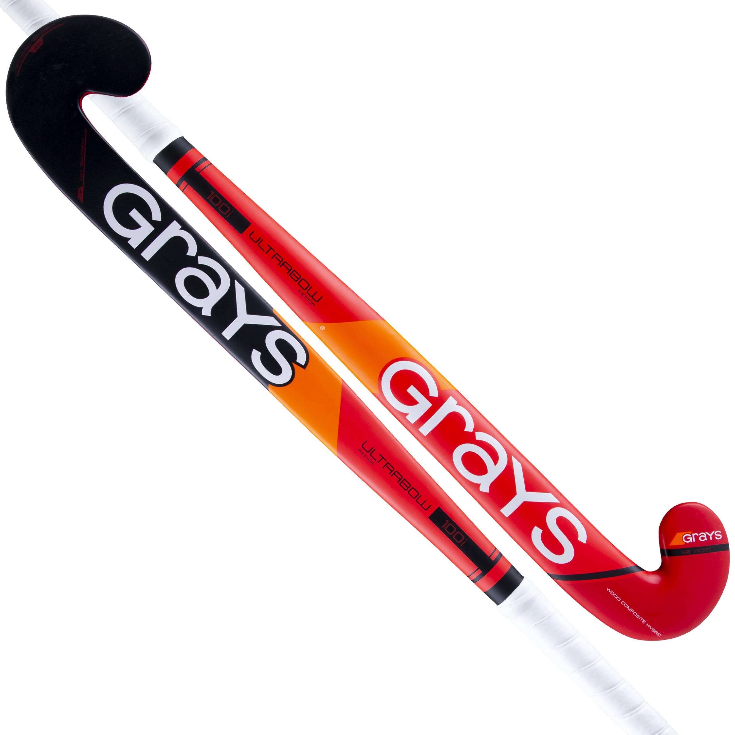 GRAYS Stick Hockey 100i Ultrabow Indoor Nero/​Rosso Bastone Hockey Sala 100i UB (35)
