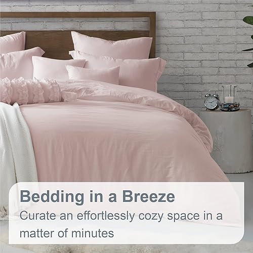Miniatura 2 de Swift Home Juego de funda de edredón y funda de edredón de microfibra para cama matrimonialqueen, prelavado, arrugado, ultra suave, ligero y