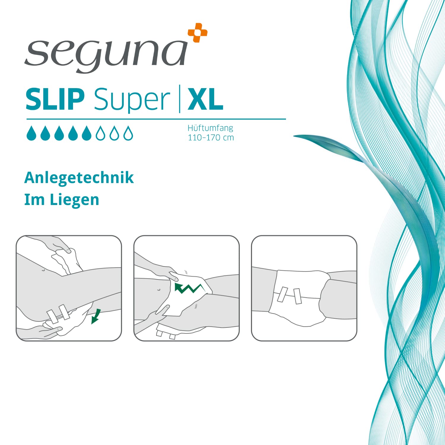 SEGUNA Slip Super, Inkontinenz Windeln für Erwachsene, Frauen, Männer, Windeln bei schwerer Blasenschwäche, Stuhlinkontinenz (XL (Sparpaket 3 x 16 Stück))