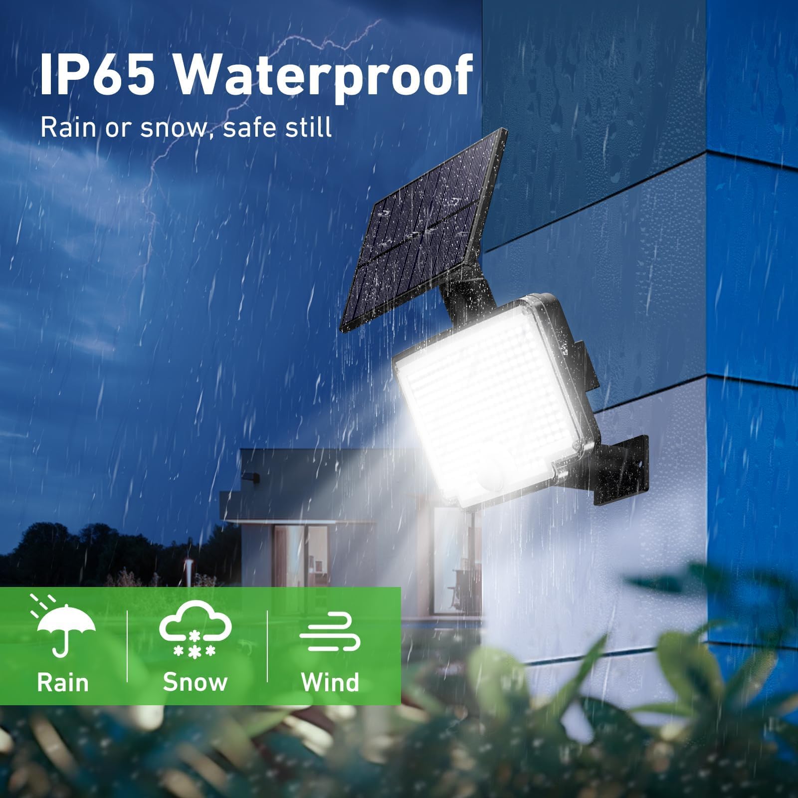 nipify Faretti Solari a Led da Esterno, [2 pezzi/310LED/3 Modes/270° Illuminazione] Luce Solare Led Esterno con con Sensore di Movimento, IP65 Impermeabile Lampade Solari con Telecomando per Giardino