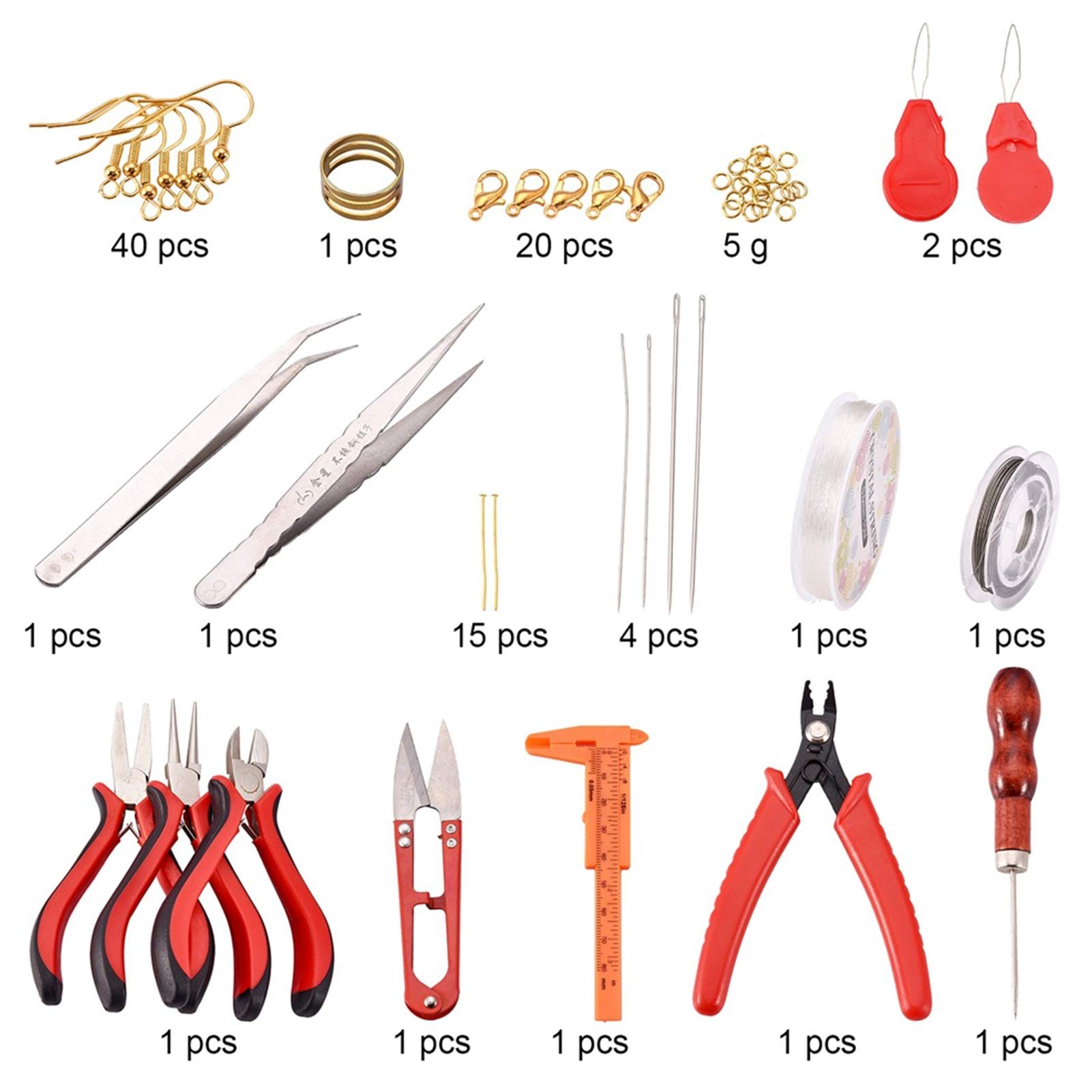 Zestaw Narzędzi Do Wyrobu Biżuterii DIY Płaskie Szczypce Do Zaciskania Ręcznie Robione Akcesoria Z Torbą Półfabrykaty Jubilerskie I Pomocne Dłonie Do Wyrobu I Naprawy Biżuterii