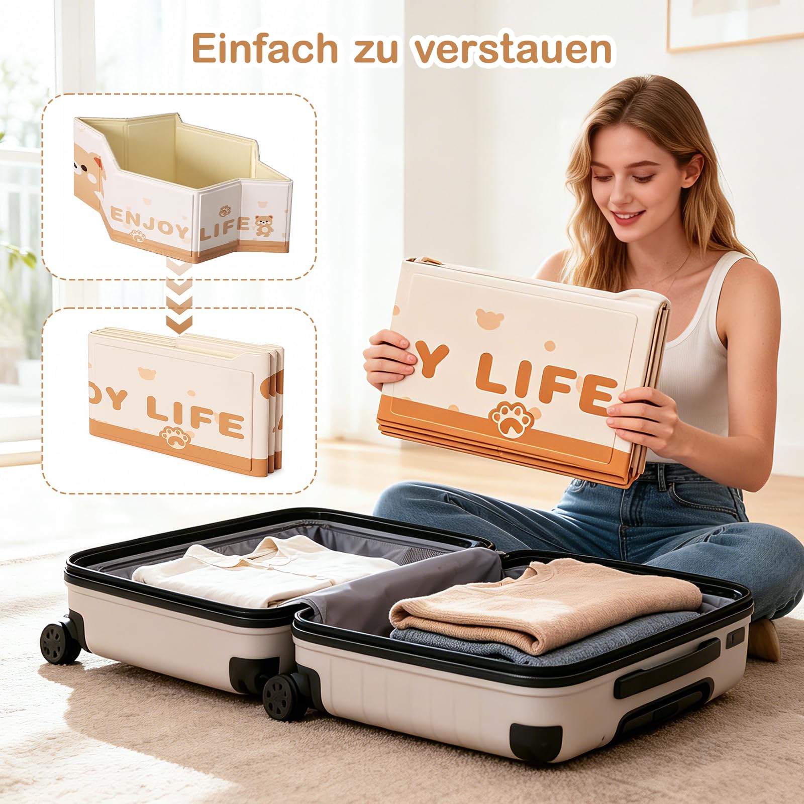 Babybadewanne faltbar, tragbare Babywanne 0-8 Jahre, Kinderplanschbecken & kleiner Kinderpool für Dusche und Badewanne, mit Ablassschraube, kompakt, leicht, platzsparend, reisefreundlich ideal