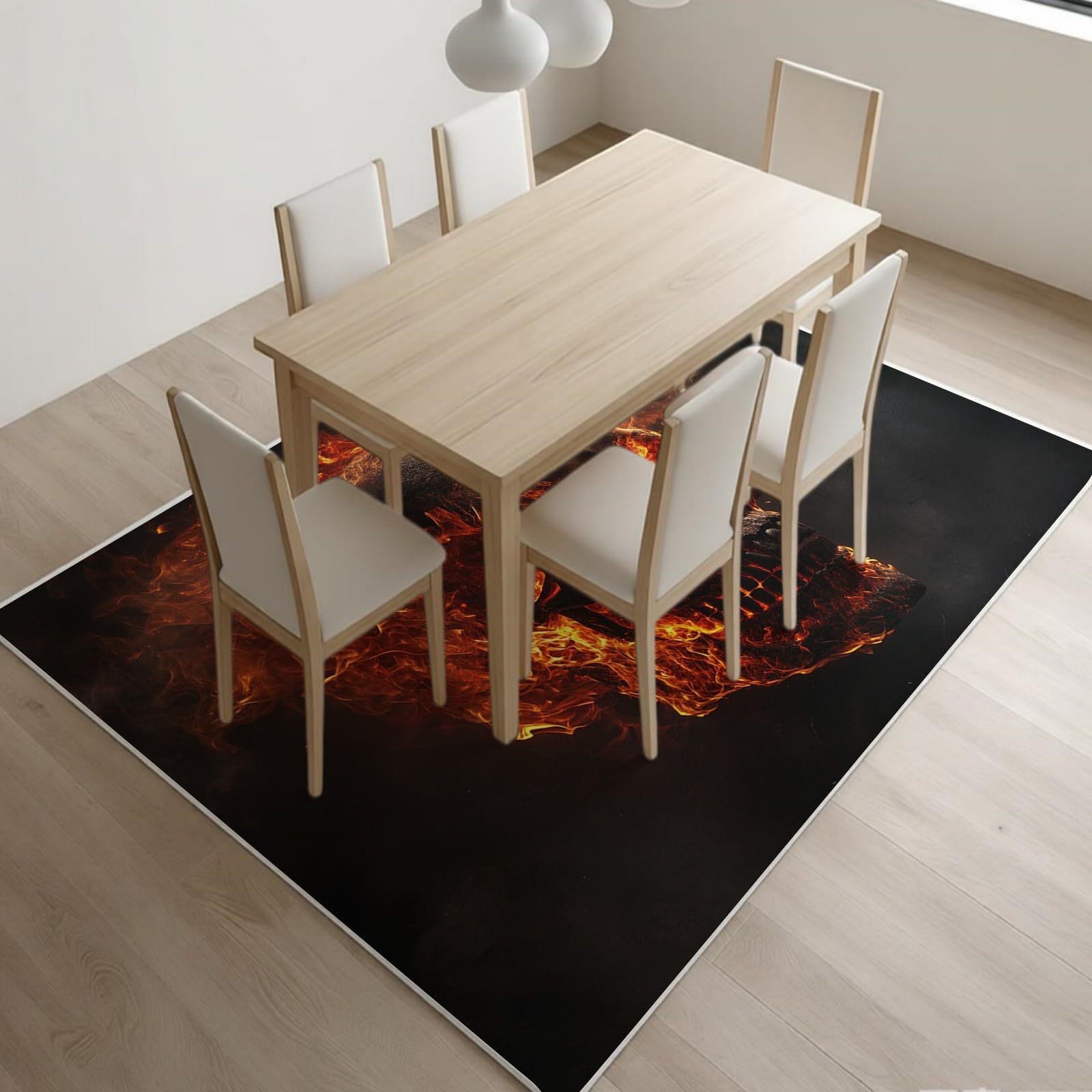Alfombra Lavable Cráneo 120 x 180 cm para Salón y Dormitorio, Pelo Corto Rojo Alfombra Moderna para Habitación