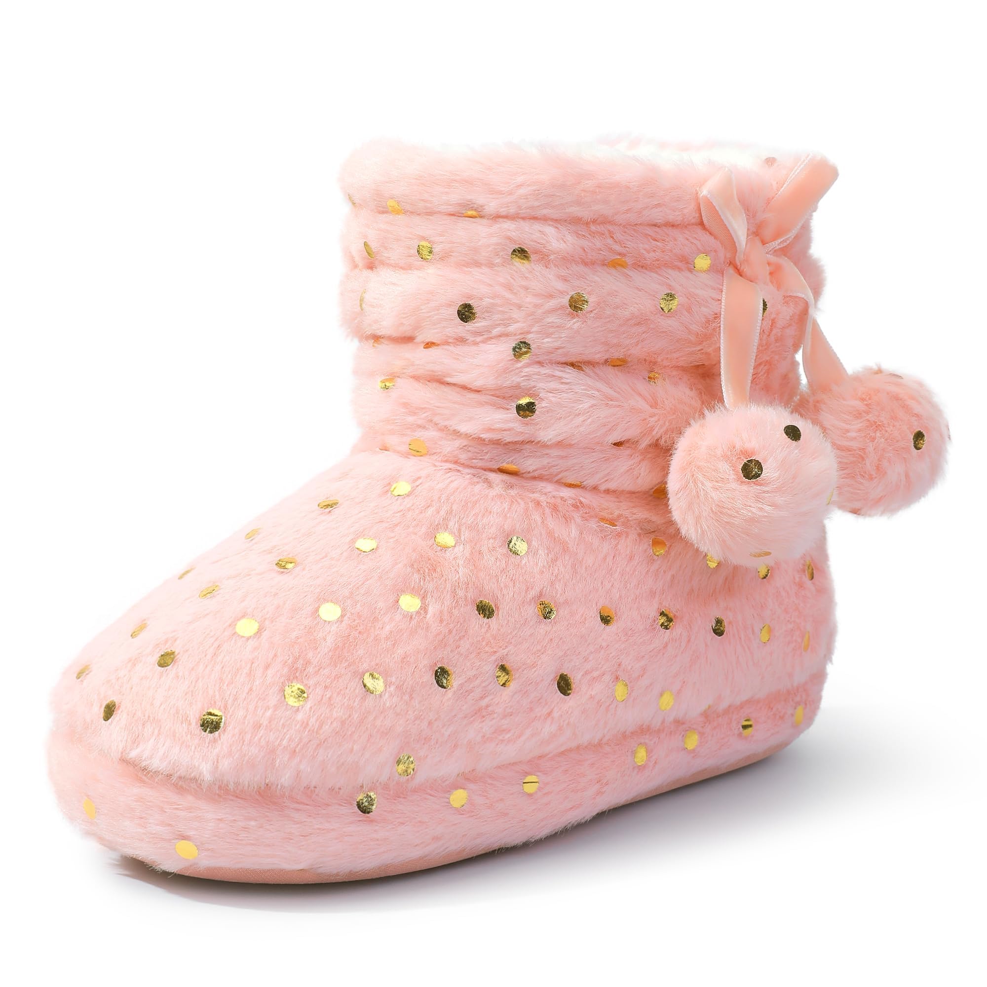 Girls Slippers Non-Slip Soft Comfy Memory Foam House Slippers Winter Warm Bootie Soft Cozy Shoes for Little/Big Kids