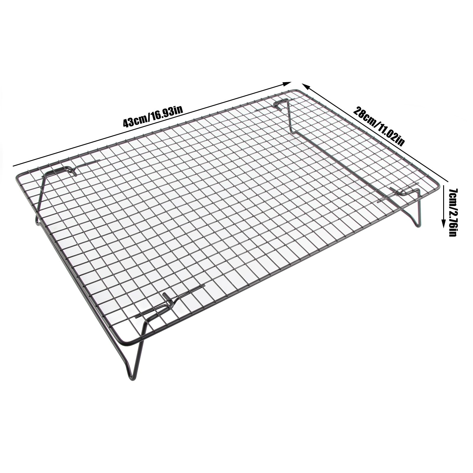 Large Foldable Cooling Rack For Baking - 16.77"x11" Carbon Steel Wire Rack For Cookies, Roasting & Drying - View #3