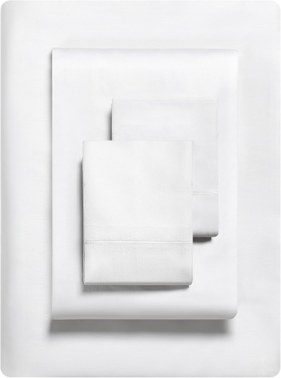 Vera Wang - Queen Sheet Set, 800 Thread Count, Buttery-Soft Bed Sheets with a Naturally Silky Smooth Cotton Sateen Lightweight Feel - Matching Pillowcases & Fitted Sheet (White)