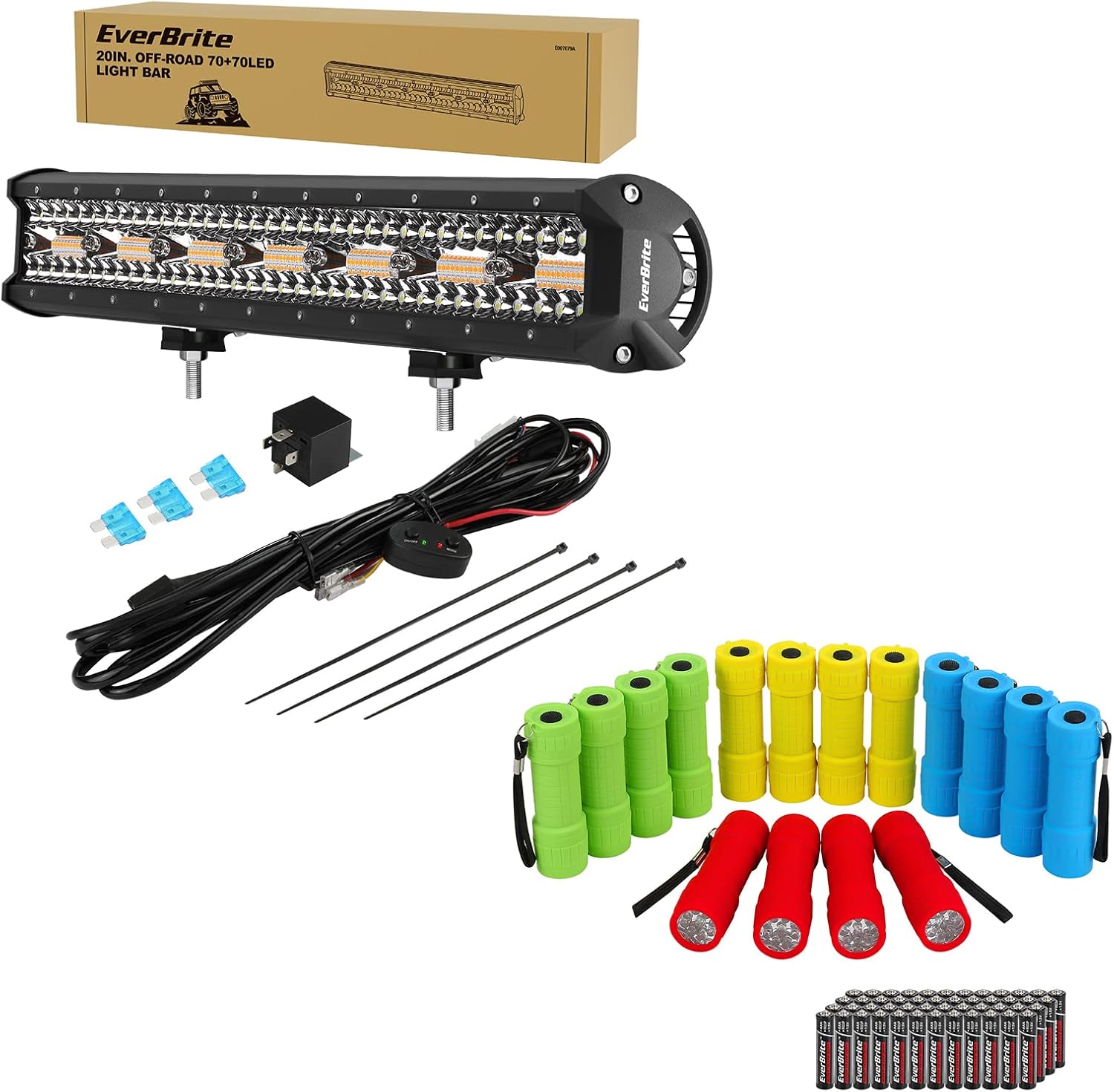 EverBrite 16Pack Mini LED Flashlight Set 20Inch 420W Spot Flood Combo