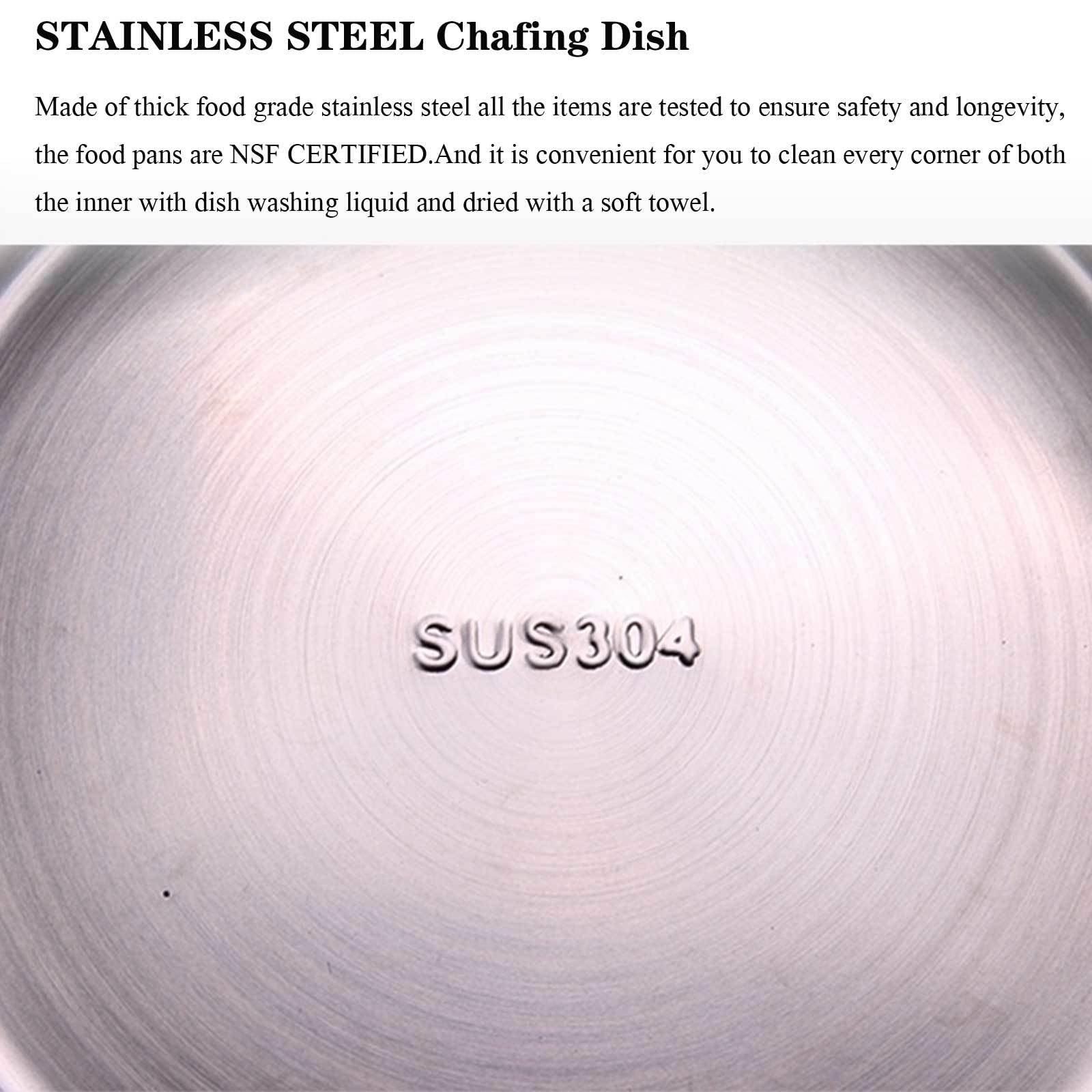 Pentola calda in acciaio inox con coperchio – Pentola portatile per alcol per fornello a buffet, design diviso, facile da pulire, ideale per cucina, catering e sala da pranzo