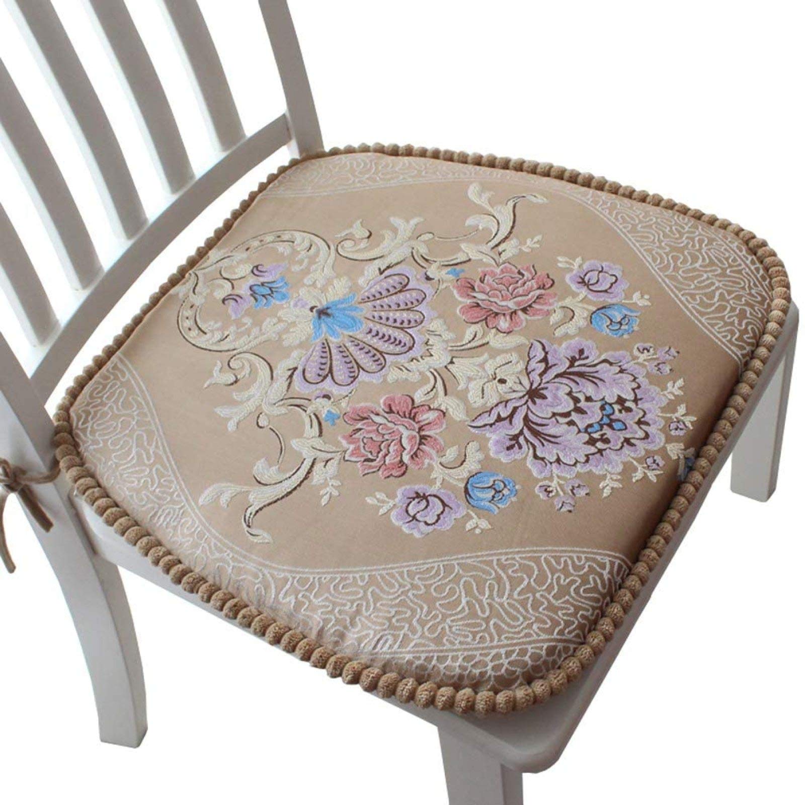 Amazon.co.jp: 刺繍入りチェアクッション、ジッパーダイニングチェア