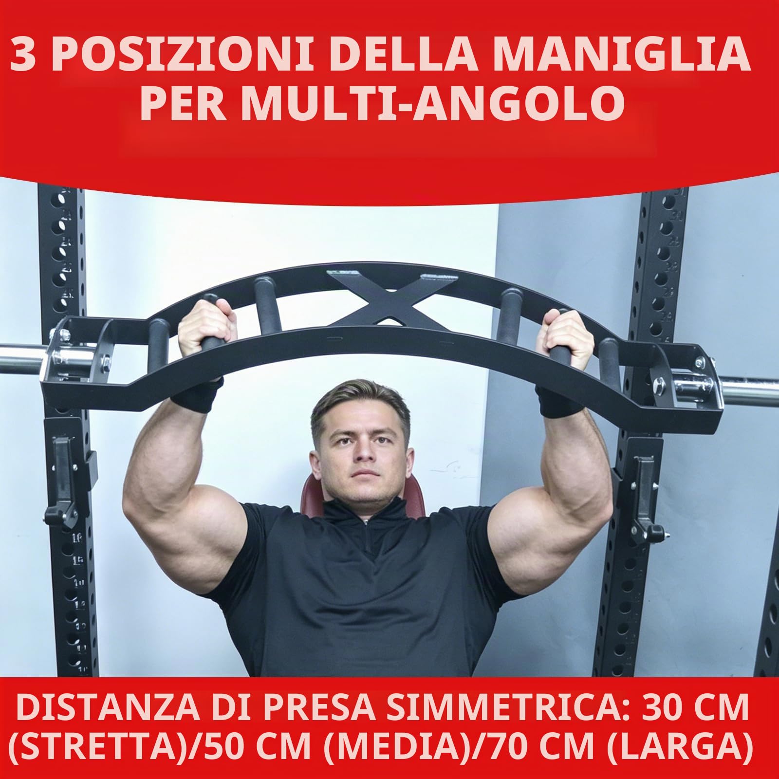AHTAPFON Swiss Bar bilanciere curvo svizzero, collegamenti per panca, canottaggio, ricci, gamberetti e esercizi di pull-down elevati, offre una presa in 3 posizioni, manubrio da 2″/50mm per Hone Gym