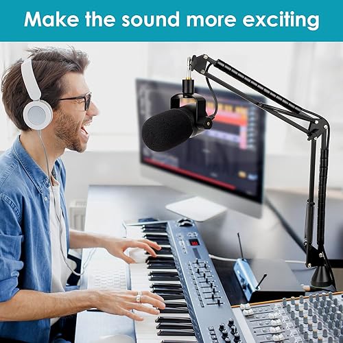 Miniatura 7 de YOUSHARES Rode Podmic Stand con filtro Pop - Brazo de brazo de micrófono con parabrisas de espuma para mejorar la calidad de grabación