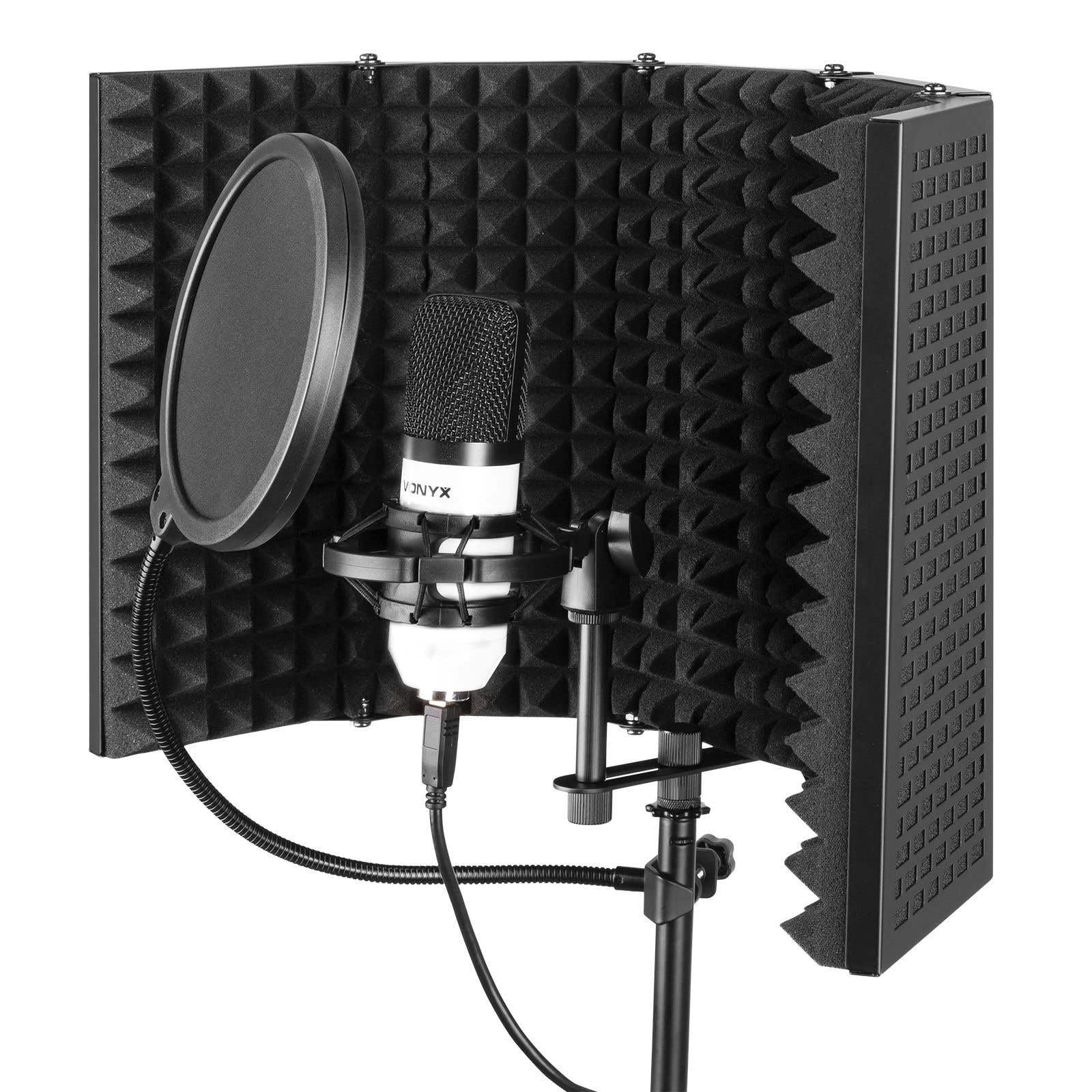 Vonyx CM300W USB Studio Mikrofon inkl. Ständer, Schallschutz, Pop-Filter - weiß