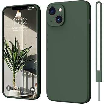 Silicone Case for iPhone 13 Ultra Thin Slim with Microfibre Scratch-Resistant Protective Case Dark Green