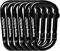 Oupeng Sky Heavy Duty Iron Carabiner Clips 6-Pack with Keyrings - 800lbs Strength, 2.5" for Camping, Hiking, Keychains