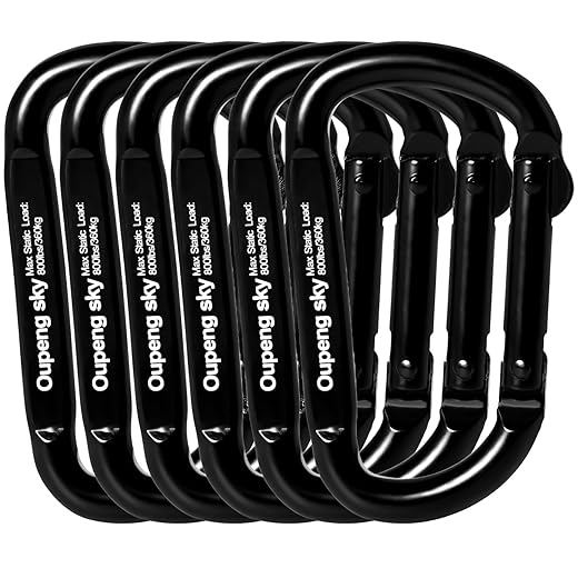 Carabiner Clip - Heavy Duty Carabiners 800lbs-13KN (2922 lbs) Carabeaner D Ring Shape,Key Chain Clip Hook,Keychain Clip,Multipurpose for Camping, Hiking,Backpacking or Other Outdoor Activities.