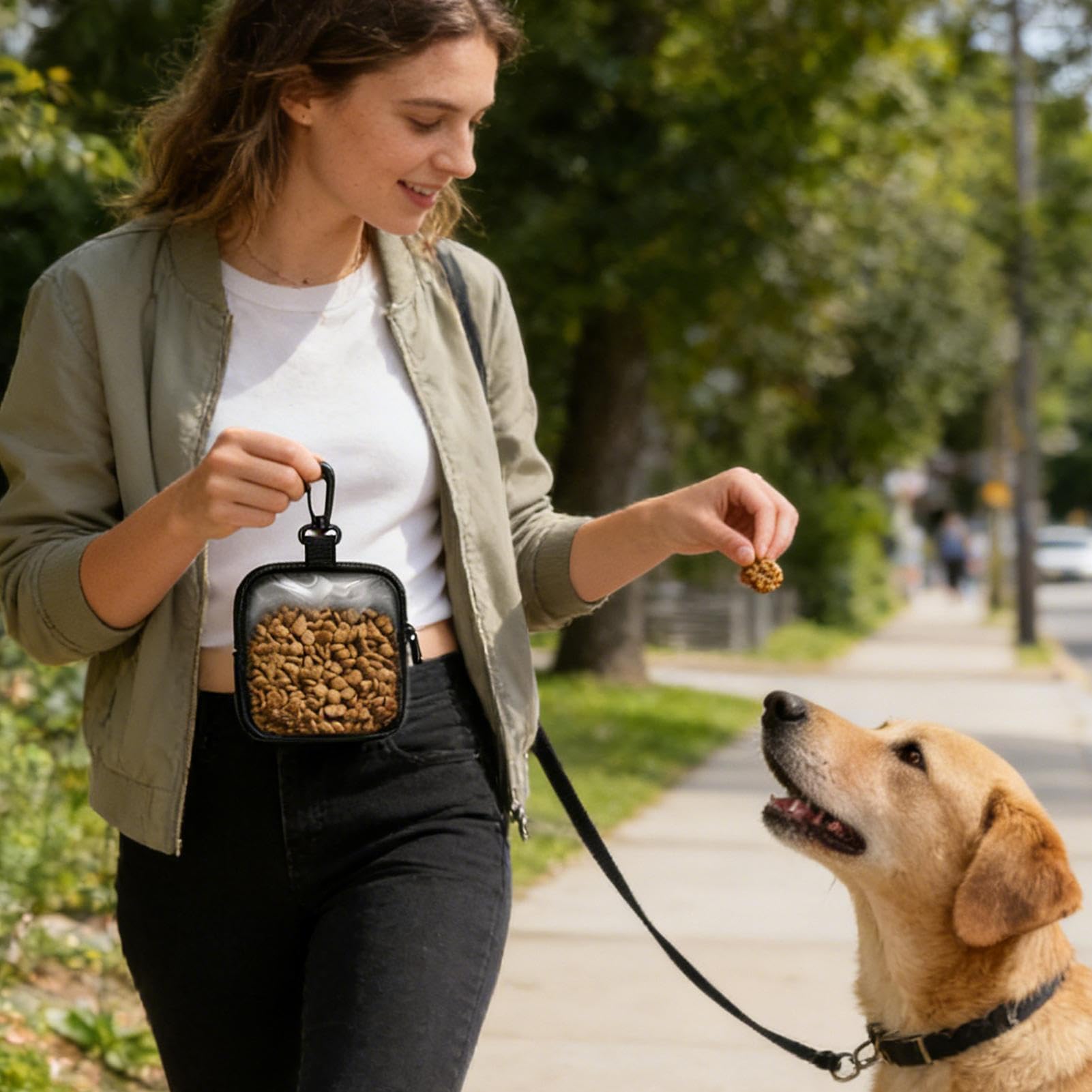 Borsa da Snack per Addestramento Cani Dispenser Portatile per Cibo
