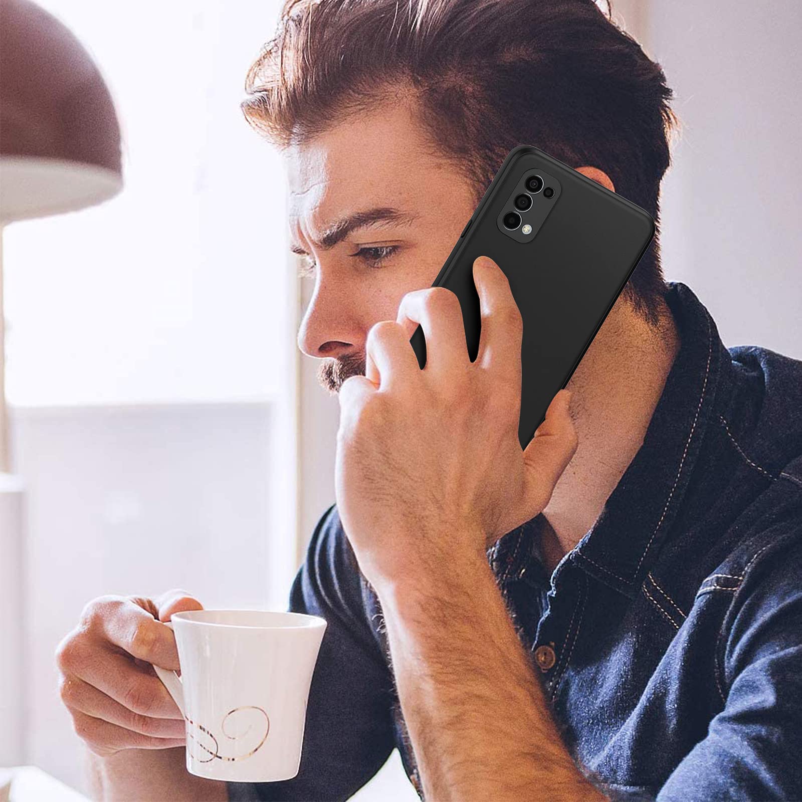 iVoler Cover in Silicone per Oppo Find X3 Lite con Protezione Della Fotocamera, Ultra Sottile Custodia in TPU Morbida Anti-Graffio Antiurto Protettiva Case, Nero