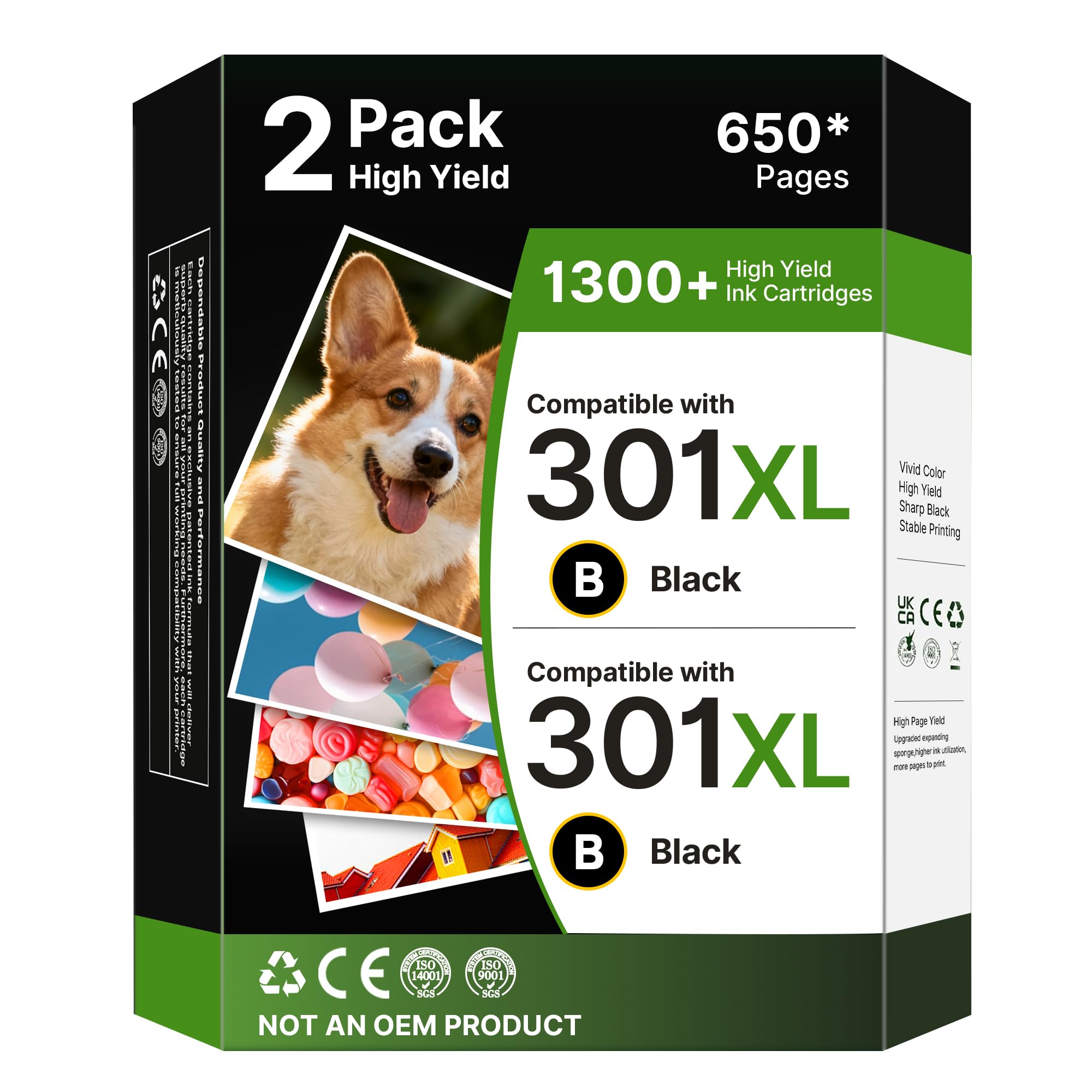 Encre HP 301 XL noire pack double compatible DeskJet Envy OfficeJet - 8