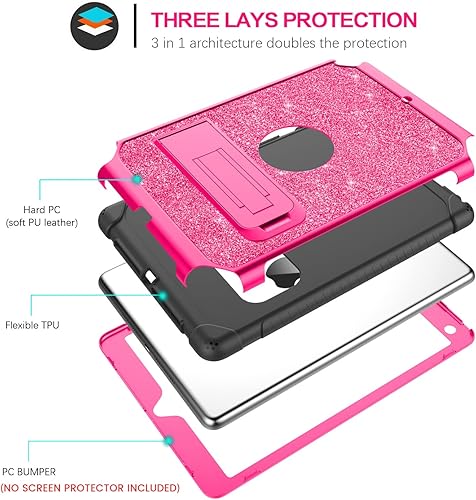 Miniatura 2 de BENTOBEN Funda para iPad Air 2iPad 9.7 20172018Pro 9.7, iPad 56 generación, purpurina de 3 capas de cuerpo completo, soporte protector de cuero