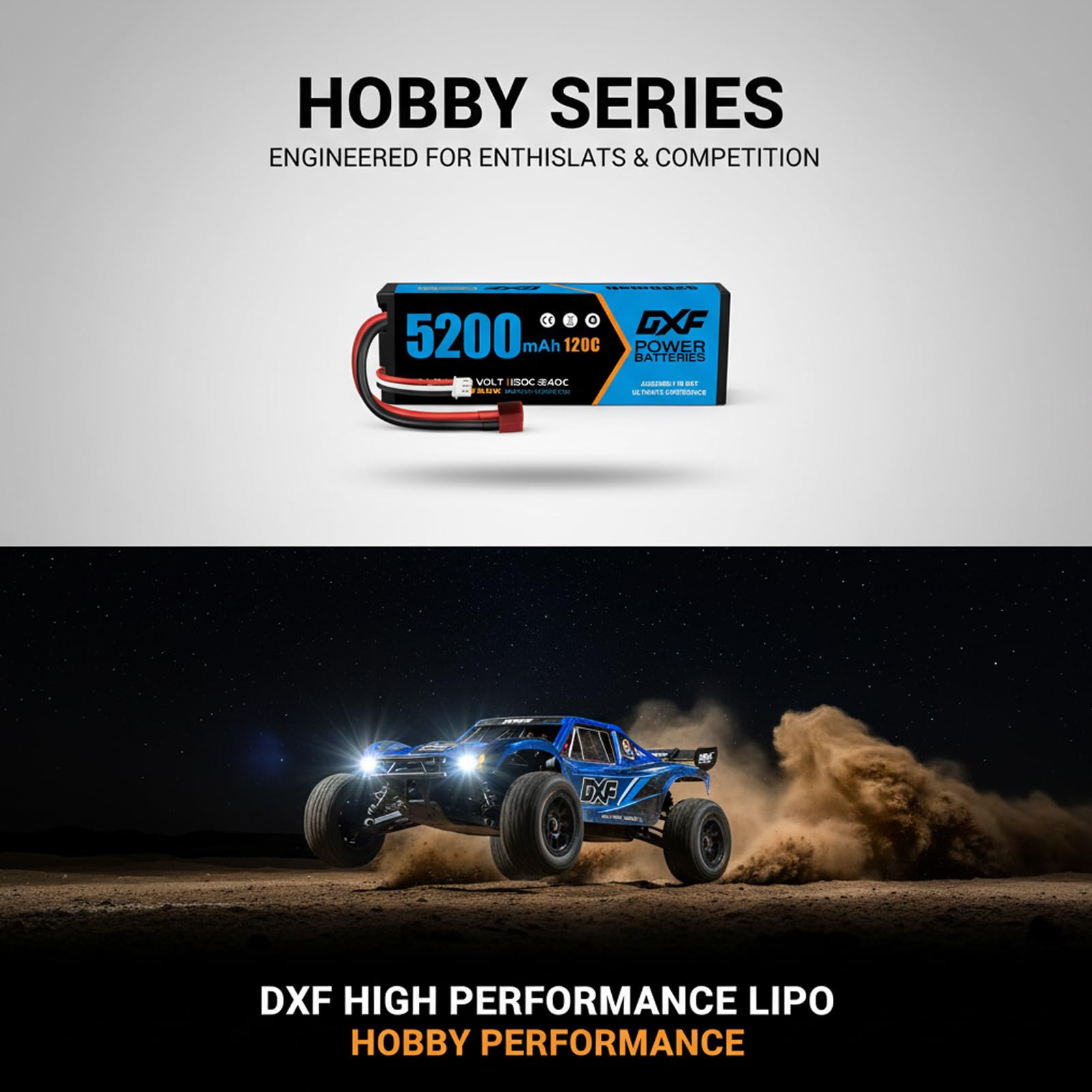 Batterie 7,4v SIGP 2S 7,4V Batterie LiPo 2200mAh 40C Avec Fiche T Pour Véhicules