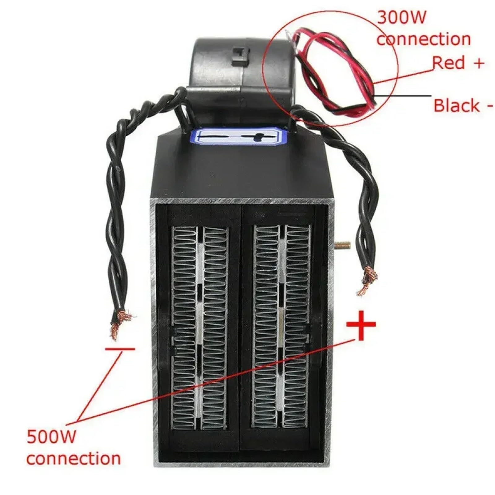 Calentador de Coche Calentador de Coche portátil, Potente, Doble turbina, 12 V, 150 W-350 W/24, 300 W-500 W, con calefacción rápida y descongelación(12V)