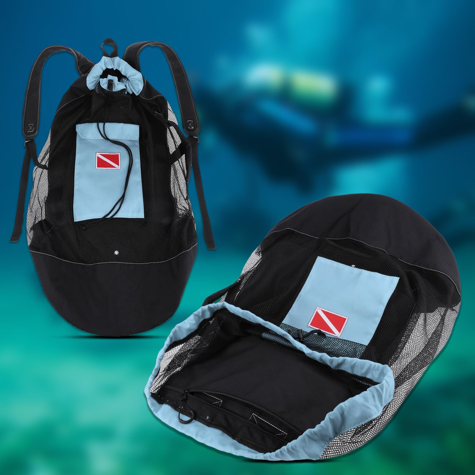 Sacs de plongée, sac de plongée de grande capacité de 80 L, sac à dos avec cordon de serrage, sac de plongée avec bandoulière