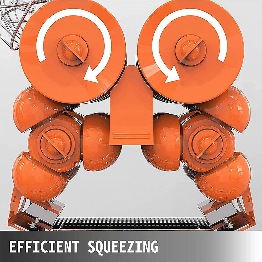 QUTBAG Machine électrique à jus d'orange, Presse-Agrumes Commercial avec 2 boîtes de ferraille, Machine à éplucher automatiquement Les Boissons à Base de jus, Machine de Fabrication de Boissons