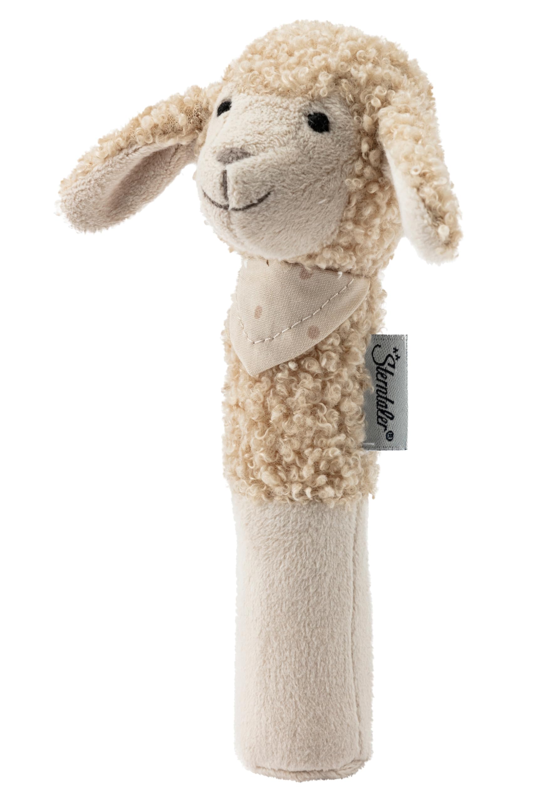 Sterntaler Baby Squeaky Sheep Flake - Baby Toy Made of Soft Fabrics - Gripping Toy for Babies - First Attempts at Grasping and Playing, Sand