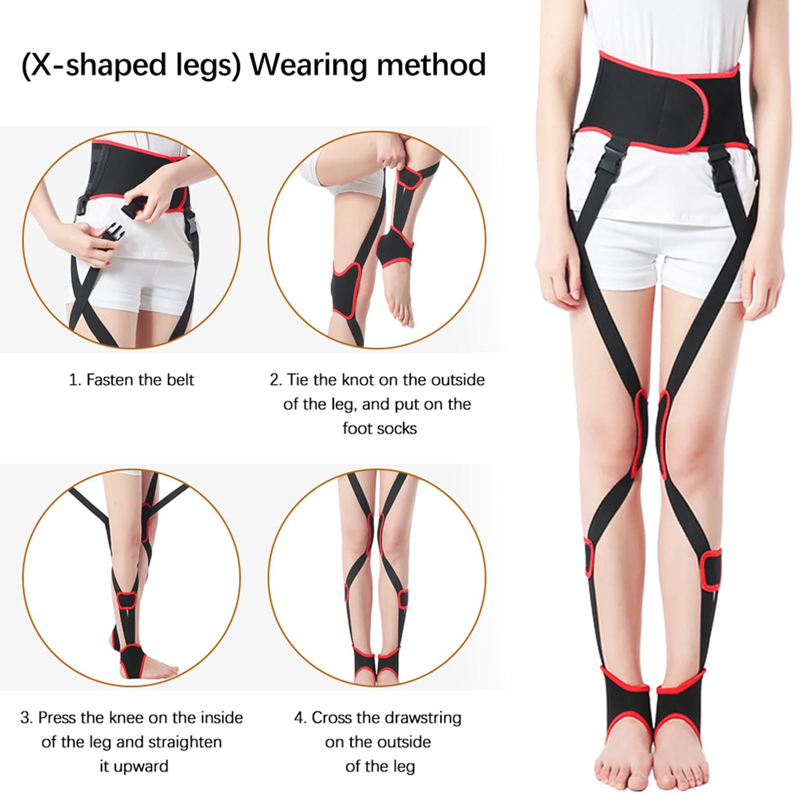 Urządzenie do korekcji nóg, pasek do korekcji nóg XO, korekcja pasa piersiowego Knock Knees Valgus Deformacja nogi Łuki Pasek Prostny pasek