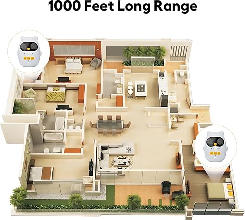 Miniatura 7 de Monitor de audio para bebés con batería recargable, intercomunicador inalámbrico dúplex completo con rango de 1000 pies, monitor de bebé solo con