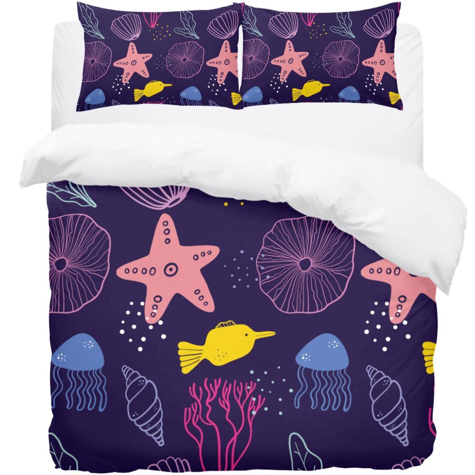 Housse de couette violette et 2 taies d'oreiller pour remédier aux nuits agitées et inconfortables