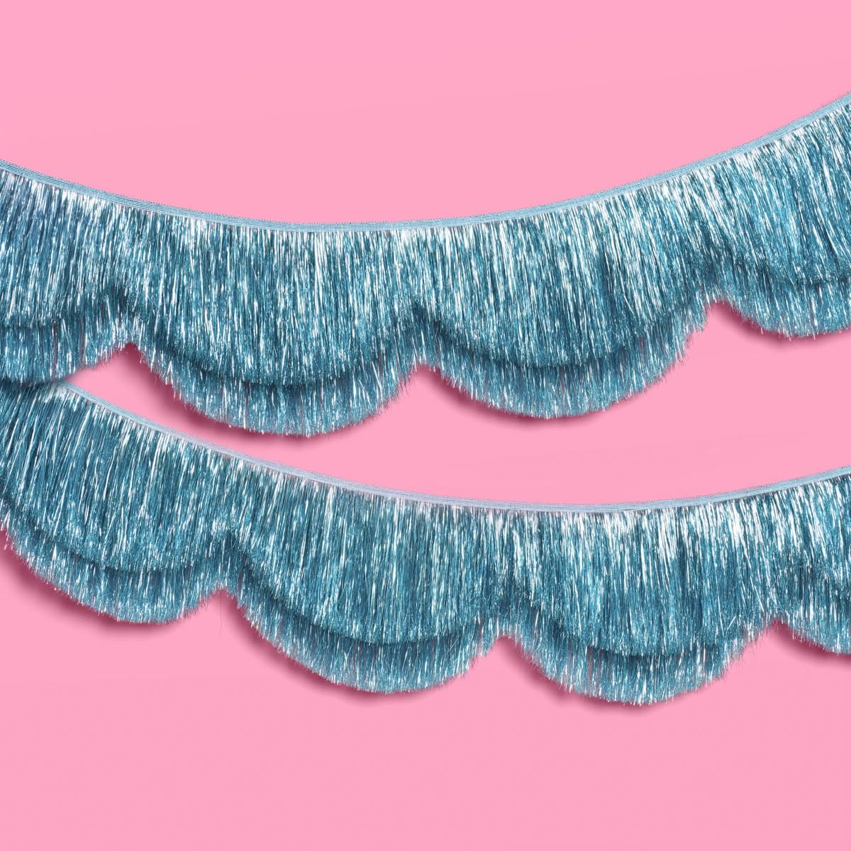 xo, Fetti Blue Scallop Fringe Banner - 6 Ft Backdrop | Bachelorette, Bridal Shower, Something Blue, Coastal, Beach, Birthday, Summer, Photo Booth Banner Backdrop, Under the Sea