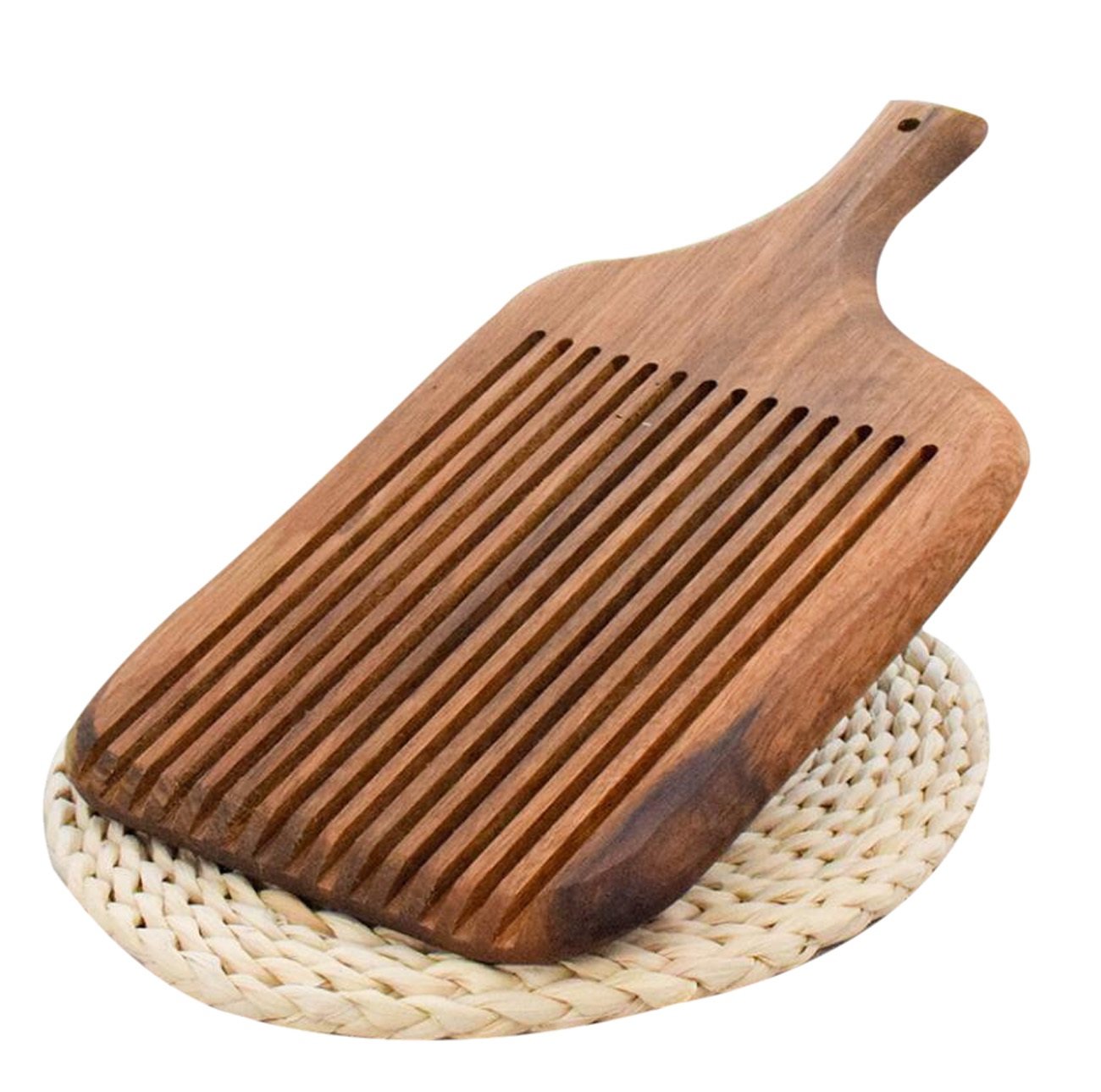 Tabla de cortar pan con recogedor de migas grande de 39 x 22,5 x 2 cm, tabla de pan para rebanadas perfectas, tabla de cortar de bambú para panes, fácil limpieza y almacenamiento