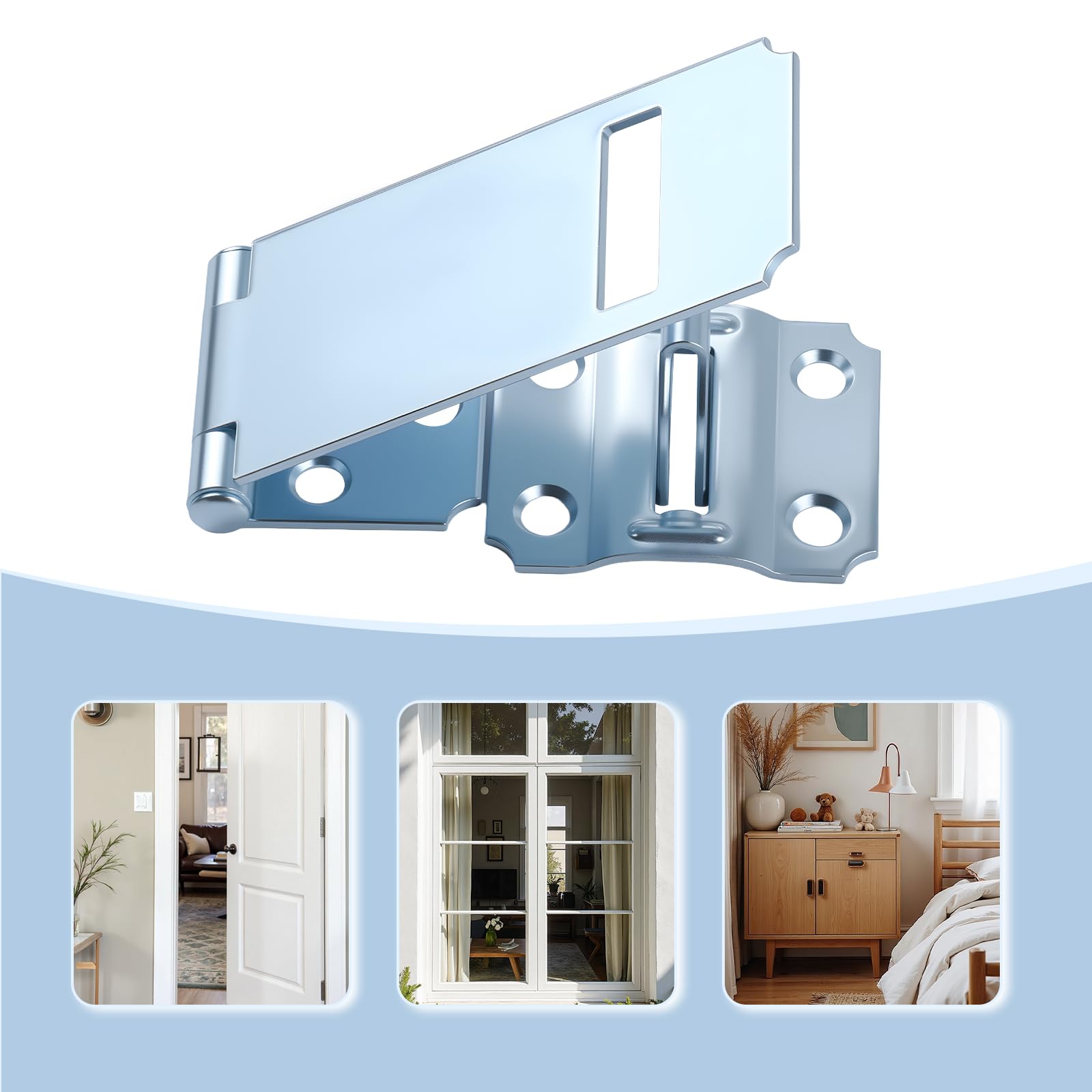 HOME MASTER HARDWARE Paquete de 6 candados para puerta, pestillo de seguridad de 3-1/2 pulgadas, pestillo de seguridad extra grueso con tornillos
