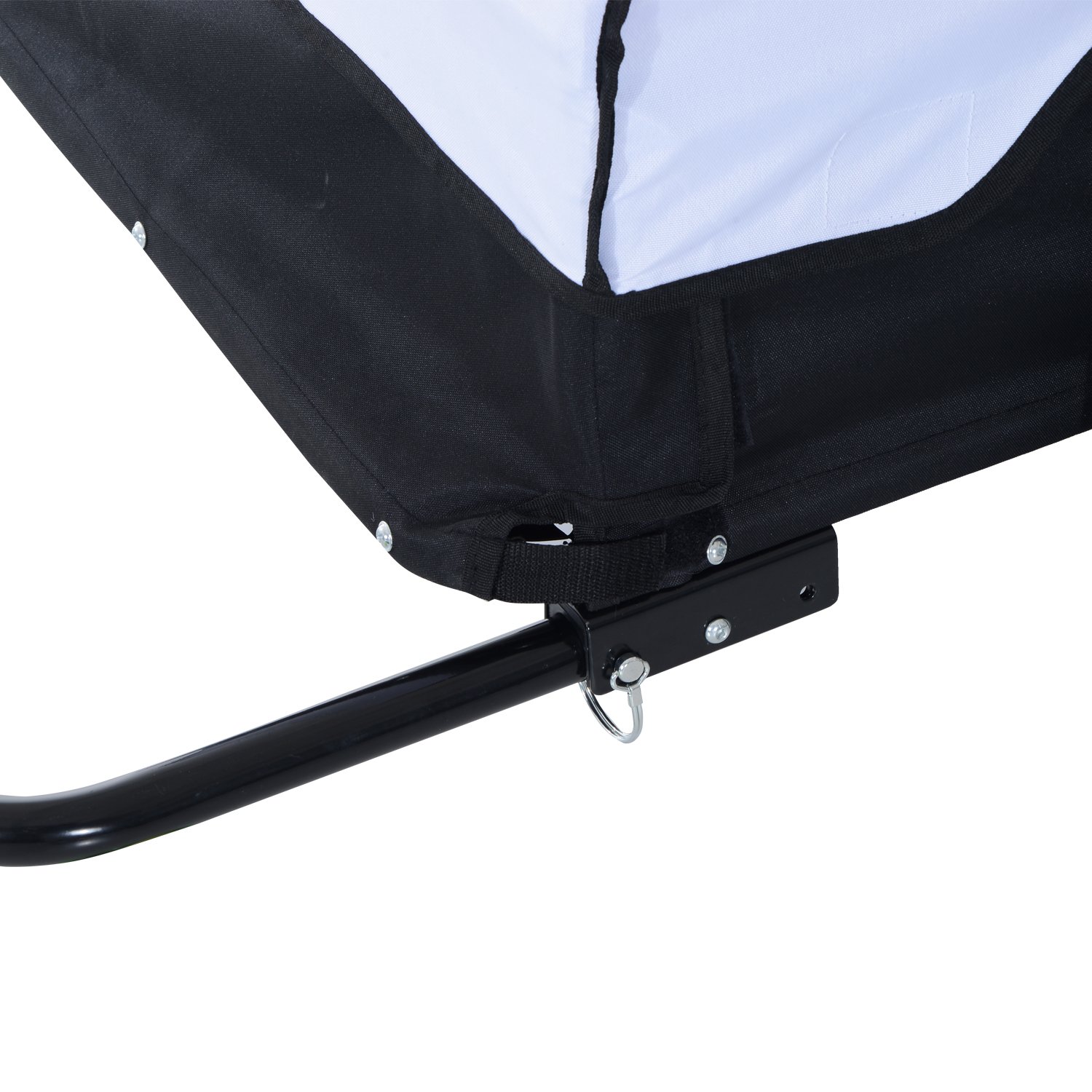 HOMCOM Fahrradanhänger Lastenanhänger Belastbarkeit max. 40 kg Transportanhänger Handwagen Lasten-Fahrradanhänger Weiß+Schwarz Stahl Oxford 140 x 77 x 65 cm