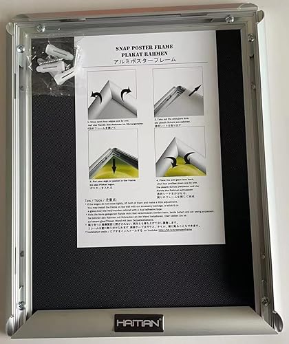 Miniatura 8 de HAITIAN Marco de póster a presión, montaje en pared, 8.5 x 11 pulgadas, tamaño de carga frontal, color negro mate, perfil de 1 pulgada, parte