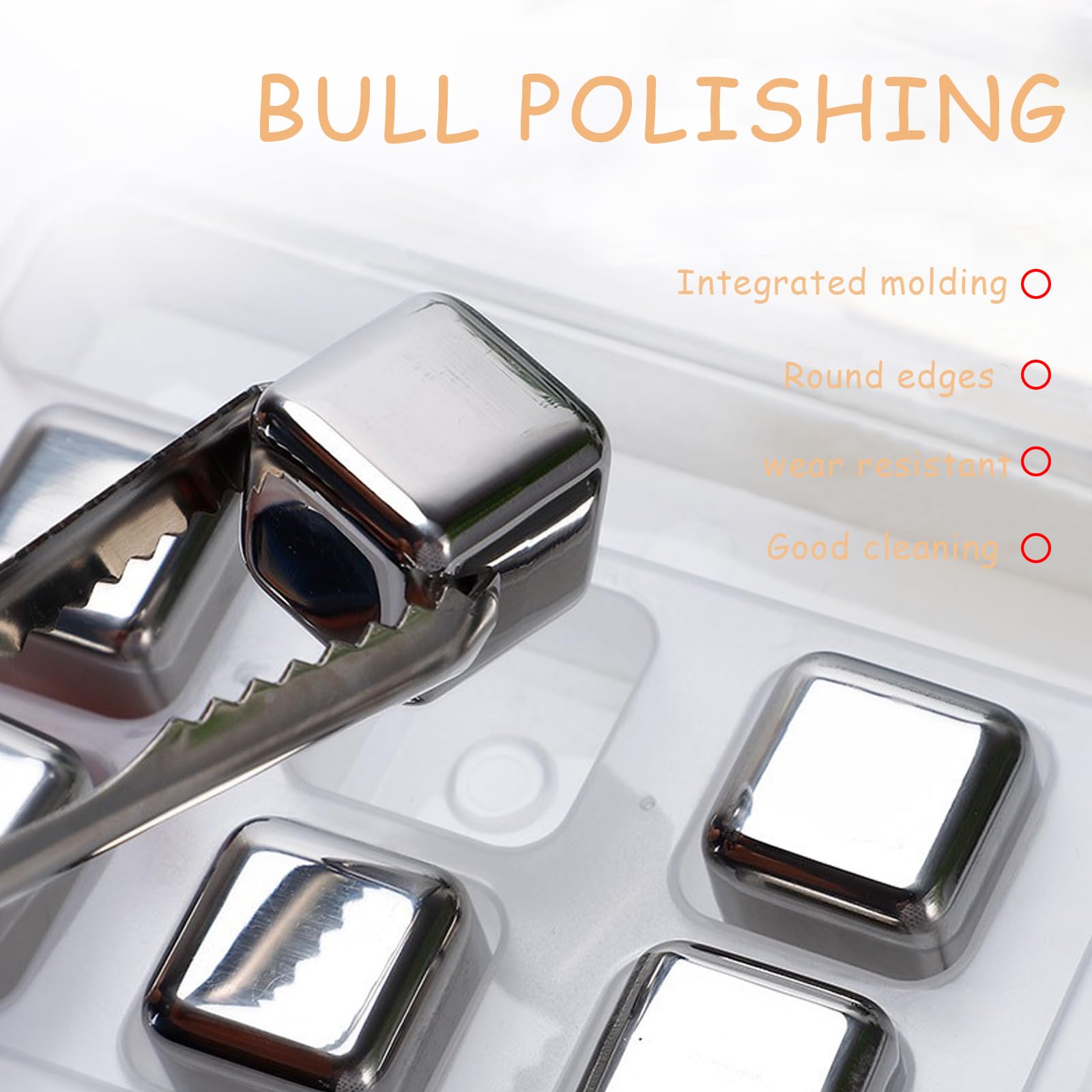 8 Cubetti Di Ghiaccio In Acciaio Inox 304 - Riutilizzabili Per Whisky, Cocktail E Bevande Fredde - Foto 10