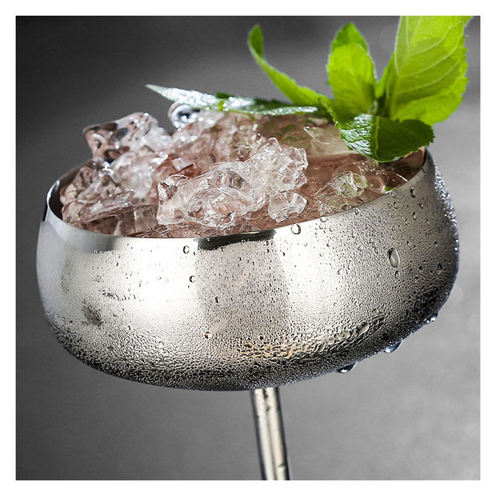 2 Stück 450 ml Edelstahl-Cocktailglas Trinkgeschirr Bar Wein Zubehör Champagner Hochzeit Wein breite Öffnung Home Party