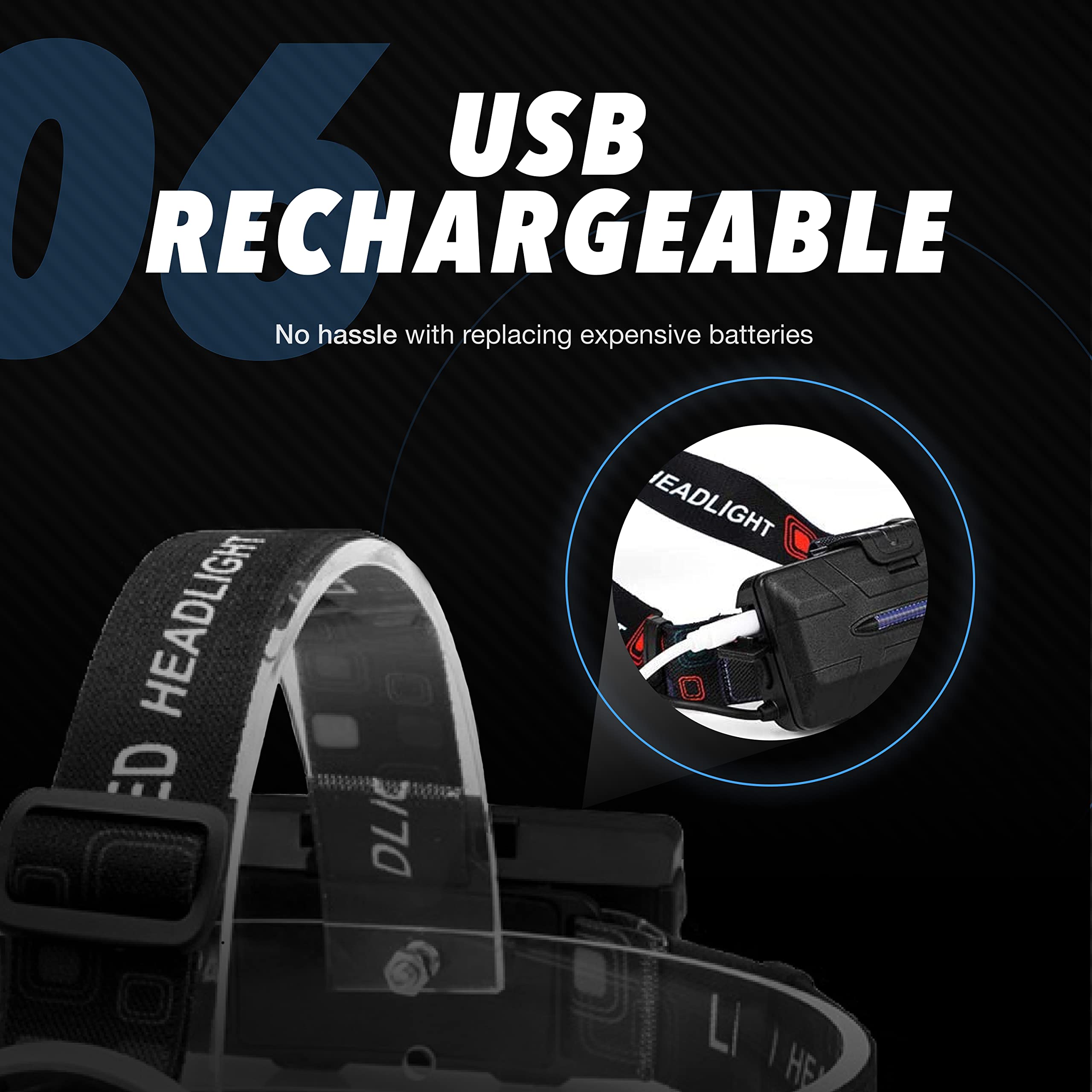 Lampada Frontale Ricaricabile 18000LM - 8 Modalità, USB | Impermeabile | Per Sport E Lavoro - Foto 2